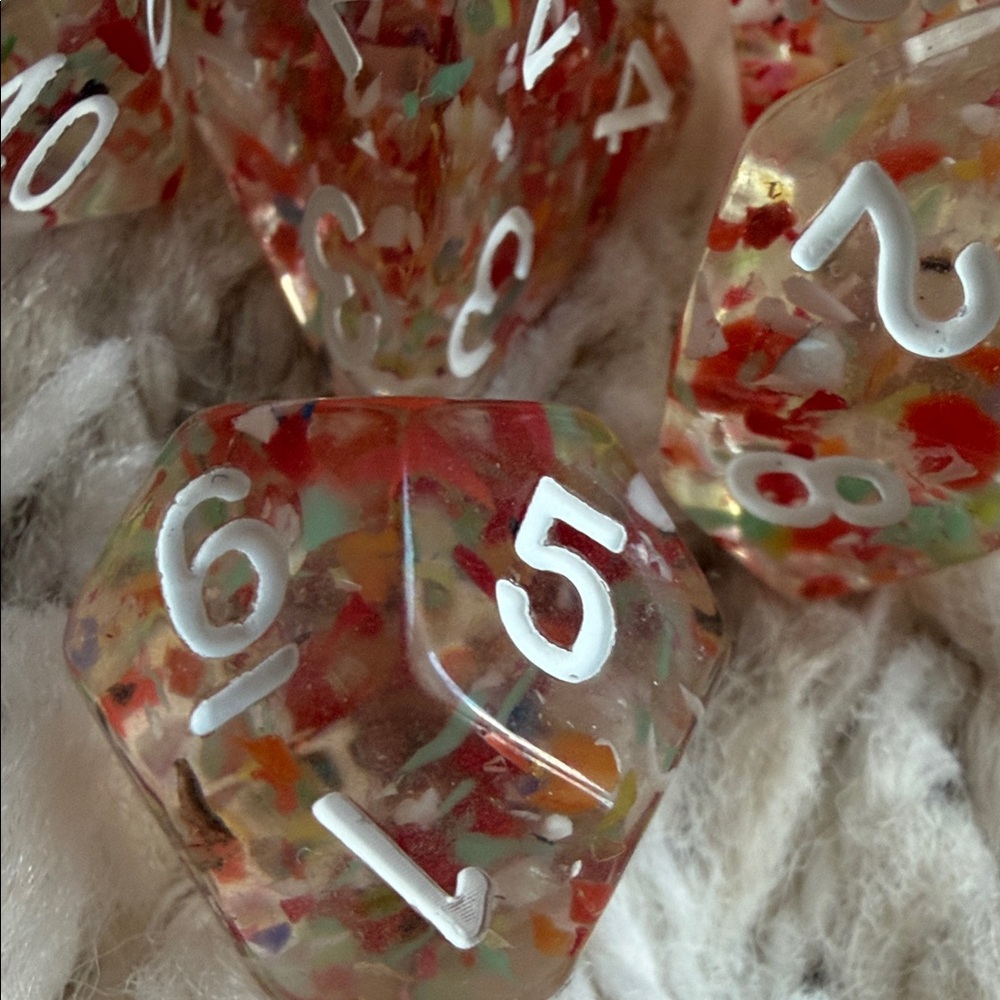 Confetti Resin RPG Dice Set - Picture 5 of 5